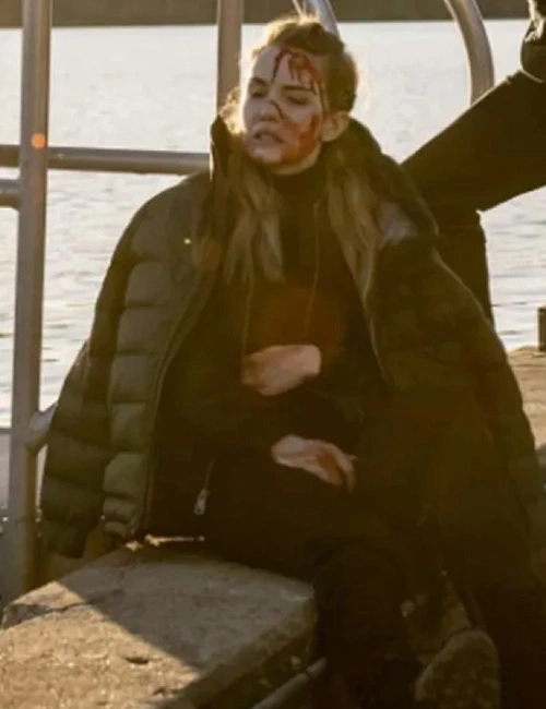 Willa Fitzgerald Alarum 2025 Laura Green Puffer Hooded Jacket