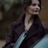 Emily Barber MobLand 2025 Burgundy Coat
