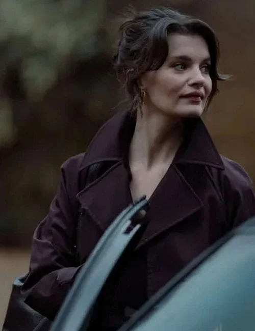 Emily Barber MobLand 2025 Burgundy Coat