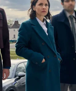 Laura Fraser Blue Wool Coat