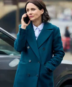 Laura Fraser Patience Bea Metcalf Blue Wool Coat
