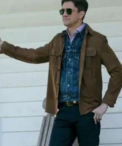 The Waterfront 2025 Topher Grace Brown Jacket